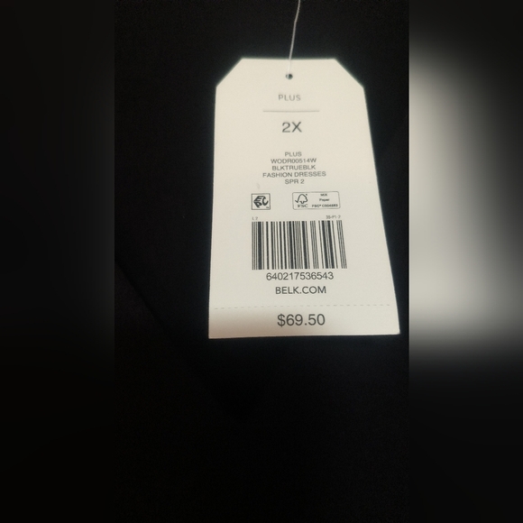 New Black Little Midi Dress / Size 2X - Picture 4 of 9